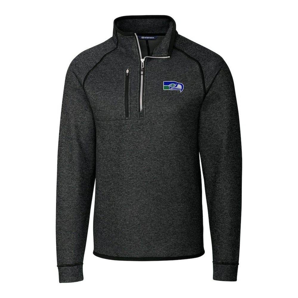 Seattle Seahawks Cutter & Buck Throwback Logo Mainsail Sweater-Knit Half-Zip Pullover Jacket | NFL US