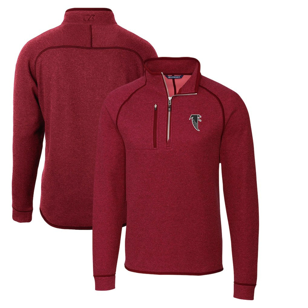 Atlanta Falcons Cutter & Buck Mainsail Sweater-Knit Half-Zip Pullover Jacket | NFL Hot