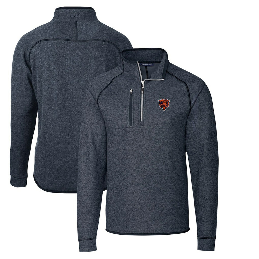 Chicago Bears Cutter & Buck Throwback Logo Mainsail Sweater-Knit Half-Zip Pullover Jacket | NFL Discount