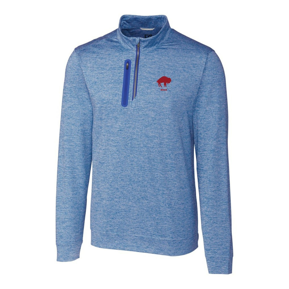 Buffalo Bills Cutter & Buck Stealth Heathered Throwback Logo Quarter-Zip Pullover Top | NFL Discount