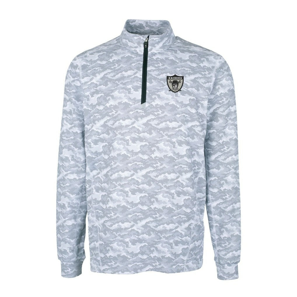 Las Vegas Raiders Cutter & Buck Throwback Logo Traverse Camo Print Stretch Quarter-Zip Pullover Top | NFL Near me