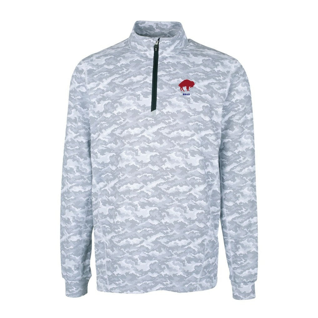 Buffalo Bills Cutter & Buck Throwback Logo Traverse Camo Print Stretch Quarter-Zip Pullover Top | NFL Hot