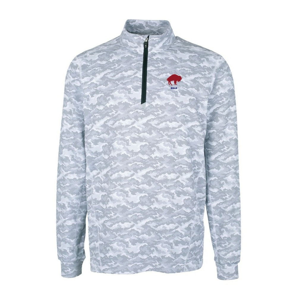 Buffalo Bills Cutter & Buck Throwback Logo Traverse Camo Print Stretch Quarter-Zip Pullover Top | NFL Hot