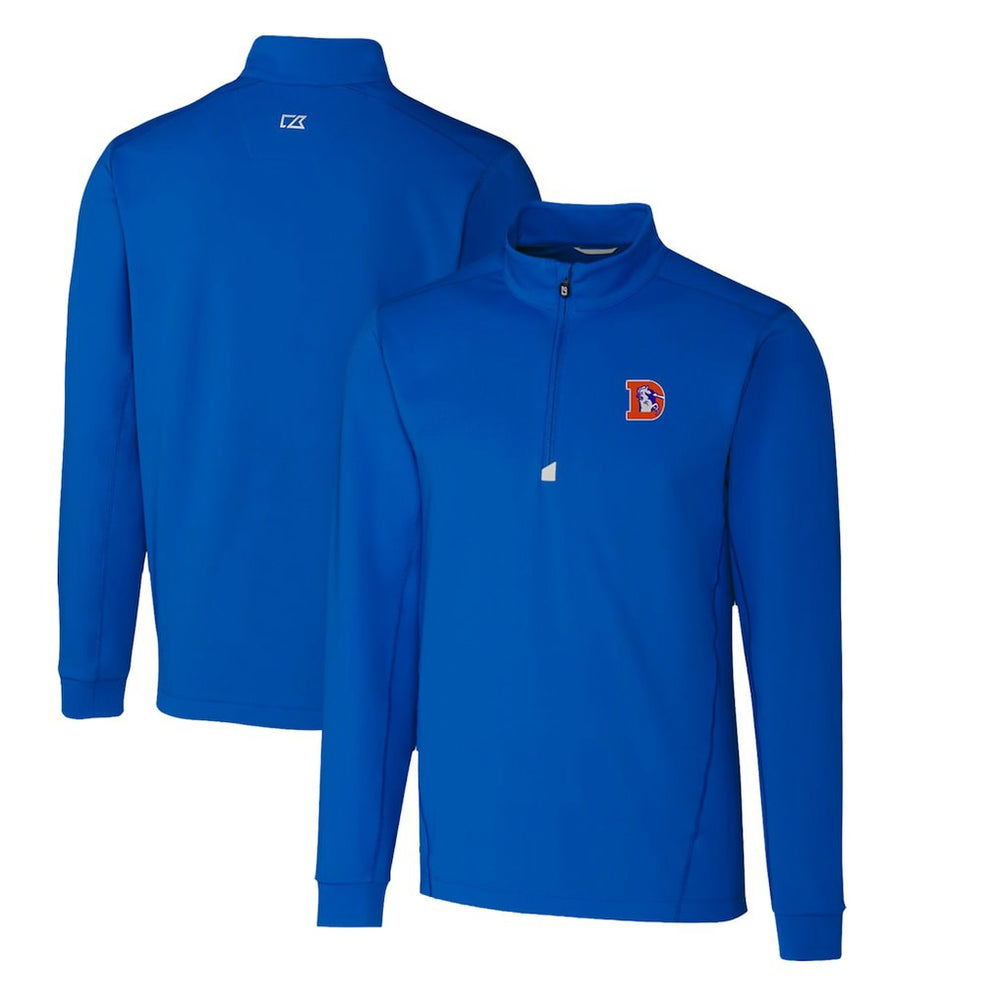 Denver Broncos Cutter & Buck Throwback Logo Traverse Stretch Quarter-Zip Pullover Top | NFL Outlet