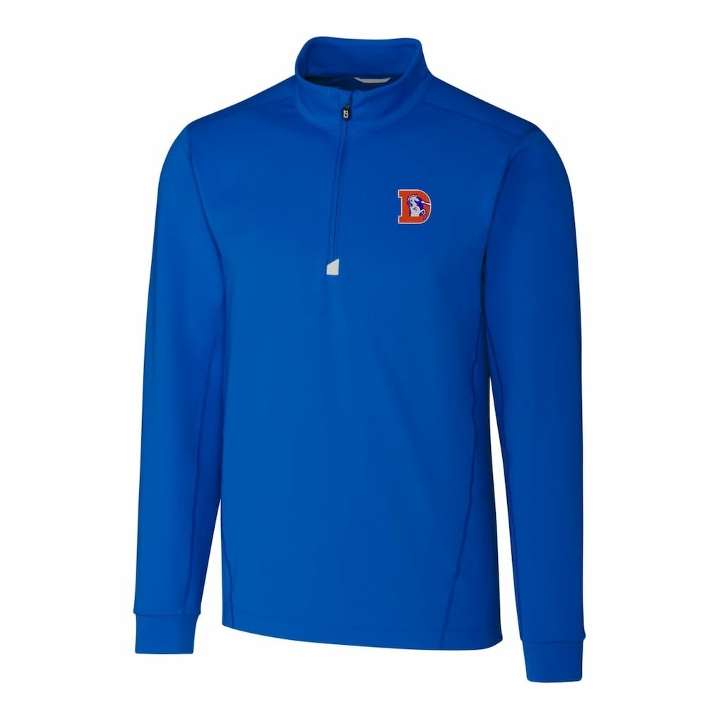 Denver Broncos Cutter & Buck Throwback Logo Traverse Stretch Quarter-Zip Pullover Top | NFL Outlet