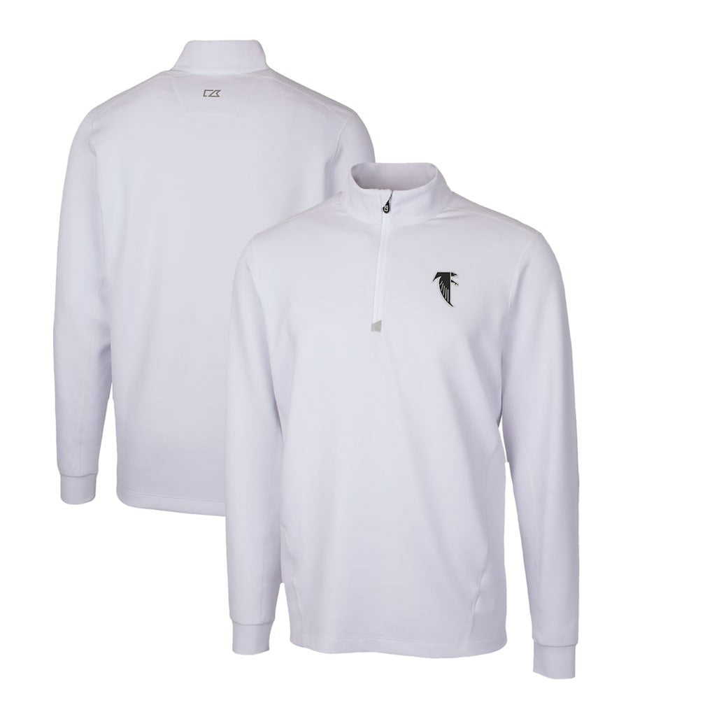 Atlanta Falcons Cutter & Buck Throwback Logo Traverse Stretch Quarter-Zip Pullover Top | NFL Discount