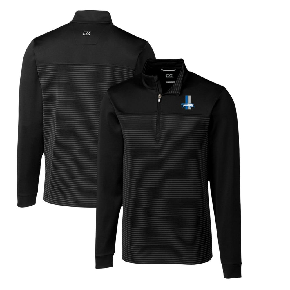 Detroit Lions Cutter & Buck Throwback Logo Traverse Stripe Stretch Quarter-Zip Pullover Top | NFL Sale