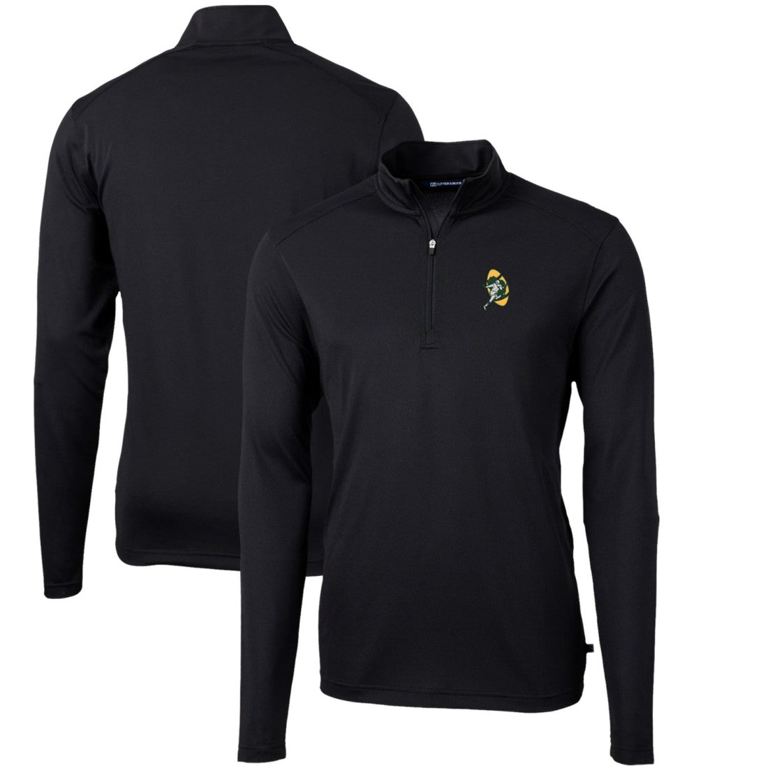 Green Bay Packers Cutter & Buck Throwback Logo Virtue Eco Pique Recycled Quarter-Zip Pullover Top | NFL New