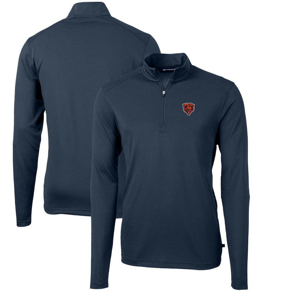 Chicago Bears Cutter & Buck Throwback Logo Virtue Eco Pique Recycled Quarter-Zip Pullover Top | NFL Online