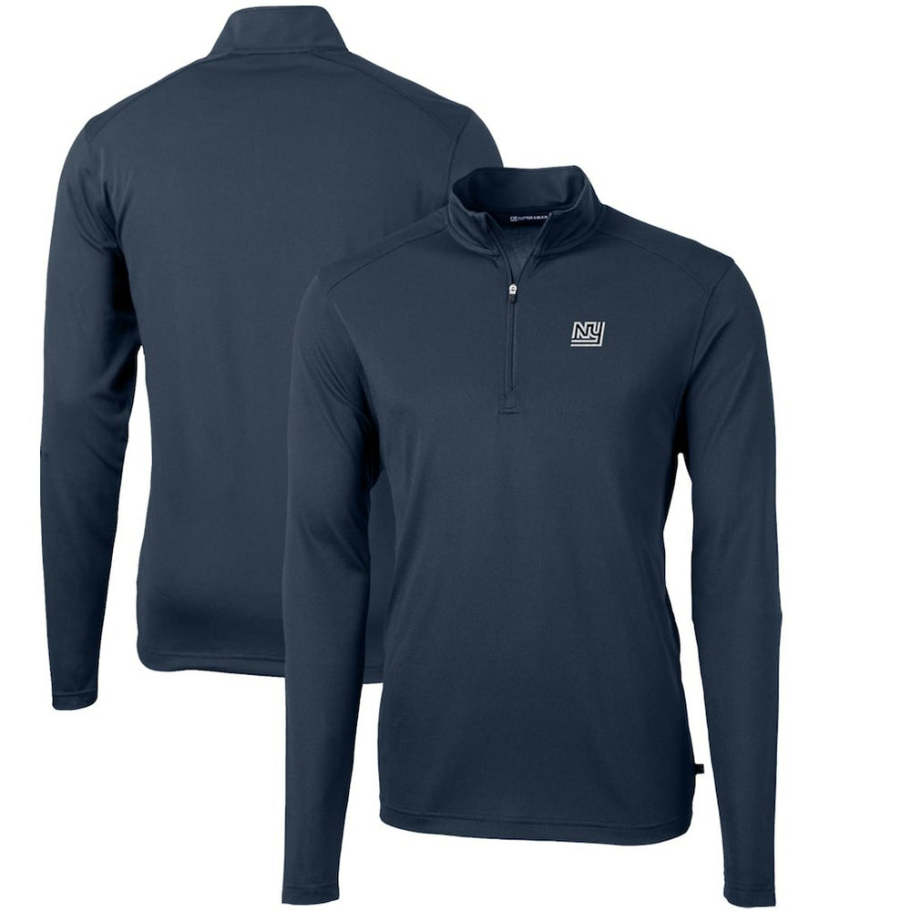 New York Giants Cutter & Buck Throwback Logo Virtue Eco Pique Recycled Quarter-Zip Pullover Top | NFL Outlet