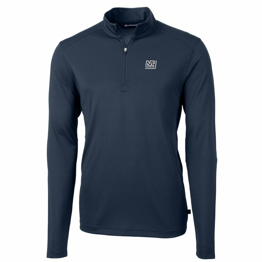 New York Giants Cutter & Buck Throwback Logo Virtue Eco Pique Recycled Quarter-Zip Pullover Top | NFL Outlet