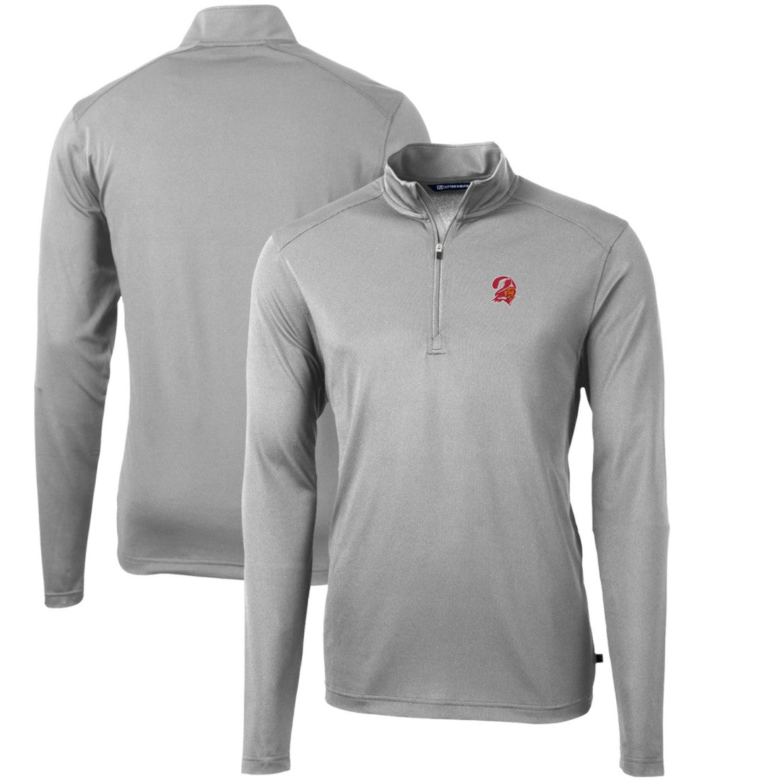 Tampa Bay Buccaneers Cutter & Buck Throwback Logo Virtue Eco Pique Recycled Quarter-Zip Pullover Top | NFL Discount