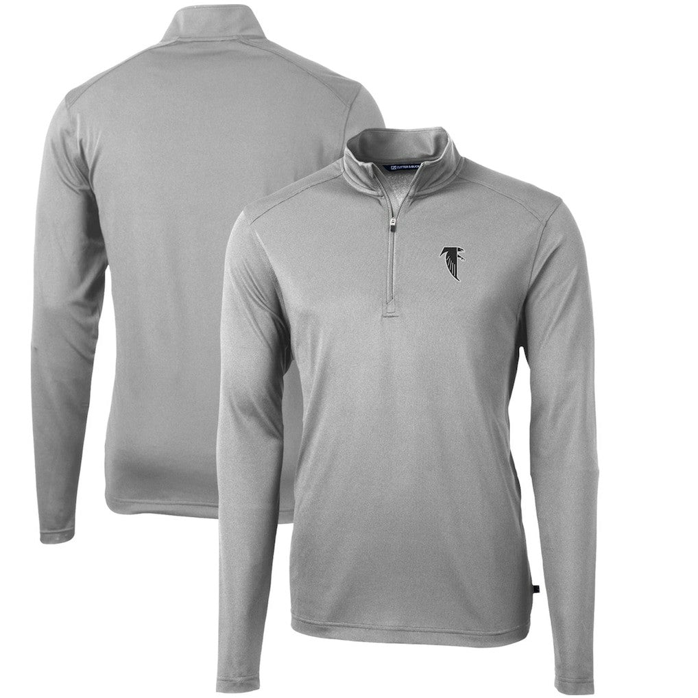 Atlanta Falcons Cutter & Buck Throwback Logo Virtue Eco Pique Recycled Quarter-Zip Pullover Top | NFL Outlet