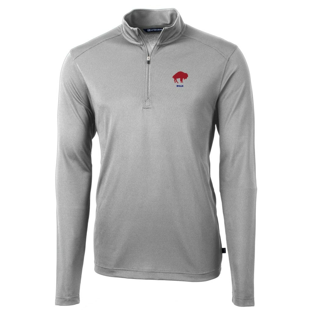 Buffalo Bills Cutter & Buck Throwback Logo Virtue Eco Pique Recycled Quarter-Zip Pullover Top | NFL Discount