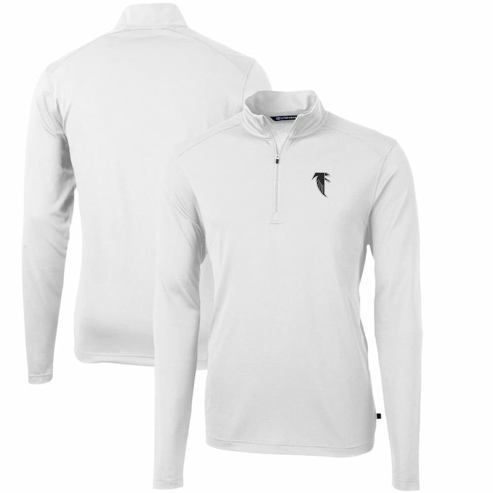 Atlanta Falcons Cutter & Buck Throwback Logo Virtue Eco Pique Recycled Quarter-Zip Pullover Top | NFL Discount