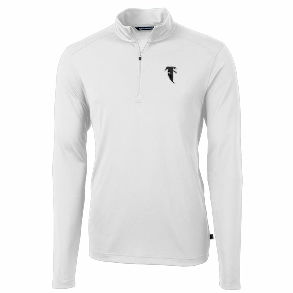 Atlanta Falcons Cutter & Buck Throwback Logo Virtue Eco Pique Recycled Quarter-Zip Pullover Top | NFL Discount