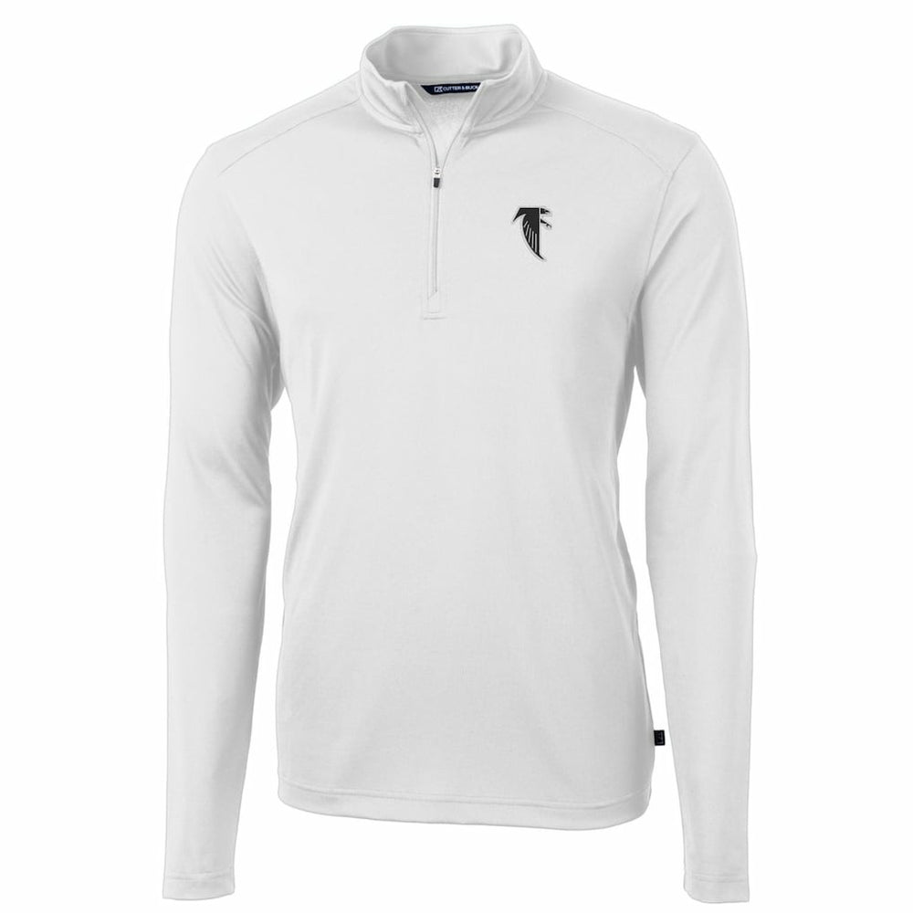Atlanta Falcons Cutter & Buck Throwback Logo Virtue Eco Pique Recycled Quarter-Zip Pullover Top | NFL Discount