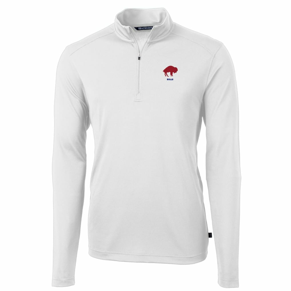 Buffalo Bills Cutter & Buck Throwback Logo Virtue Eco Pique Recycled Quarter-Zip Pullover Top | NFL Online