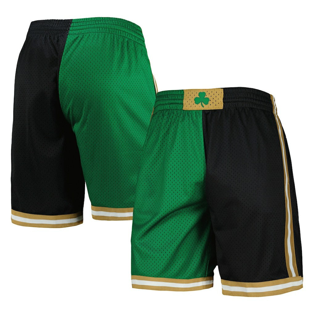 Kelly Green/Black Boston Celtics Hardwood Classics 2007 Split Swingman Shorts | NBA