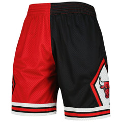 Black/Red Chicago Bulls Hardwood Classics 1997 Split Swingman Shorts | NBA