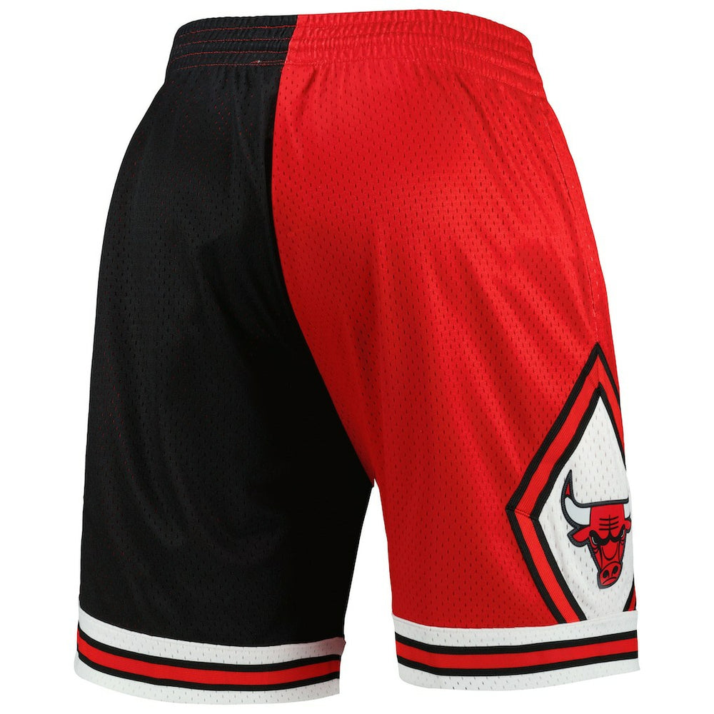 Black/Red Chicago Bulls Hardwood Classics 1997 Split Swingman Shorts | NBA