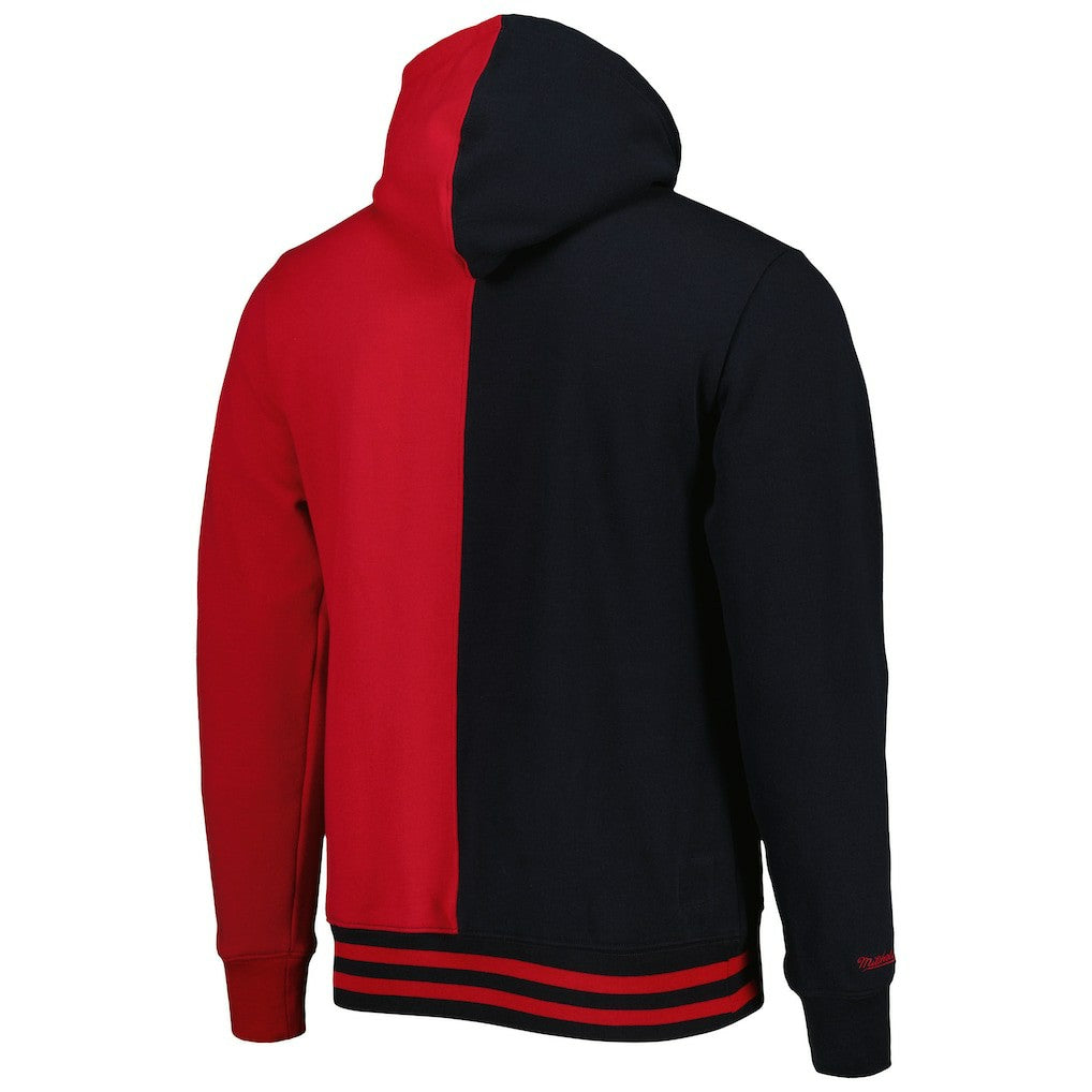 Black/Red Philadelphia 76ers Hardwood Classics Split Pullover Hoodie | NBA