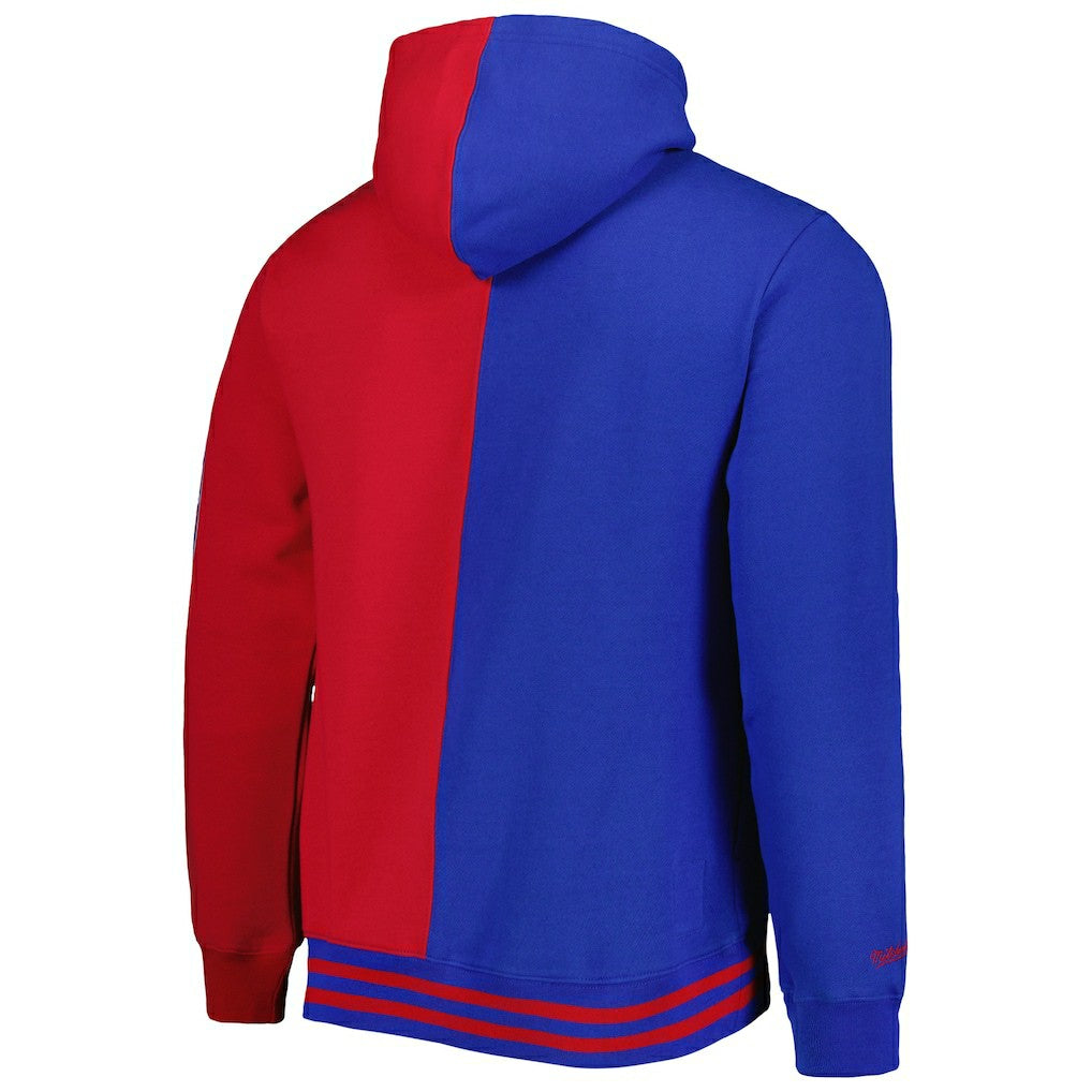 Royal/Red Philadelphia 76ers Hardwood Classics Split Pullover Hoodie | NBA