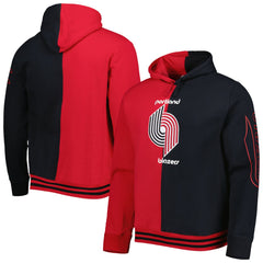 Red/Black Portland Trail Blazers Hardwood Classics Split Pullover Hoodie | NBA