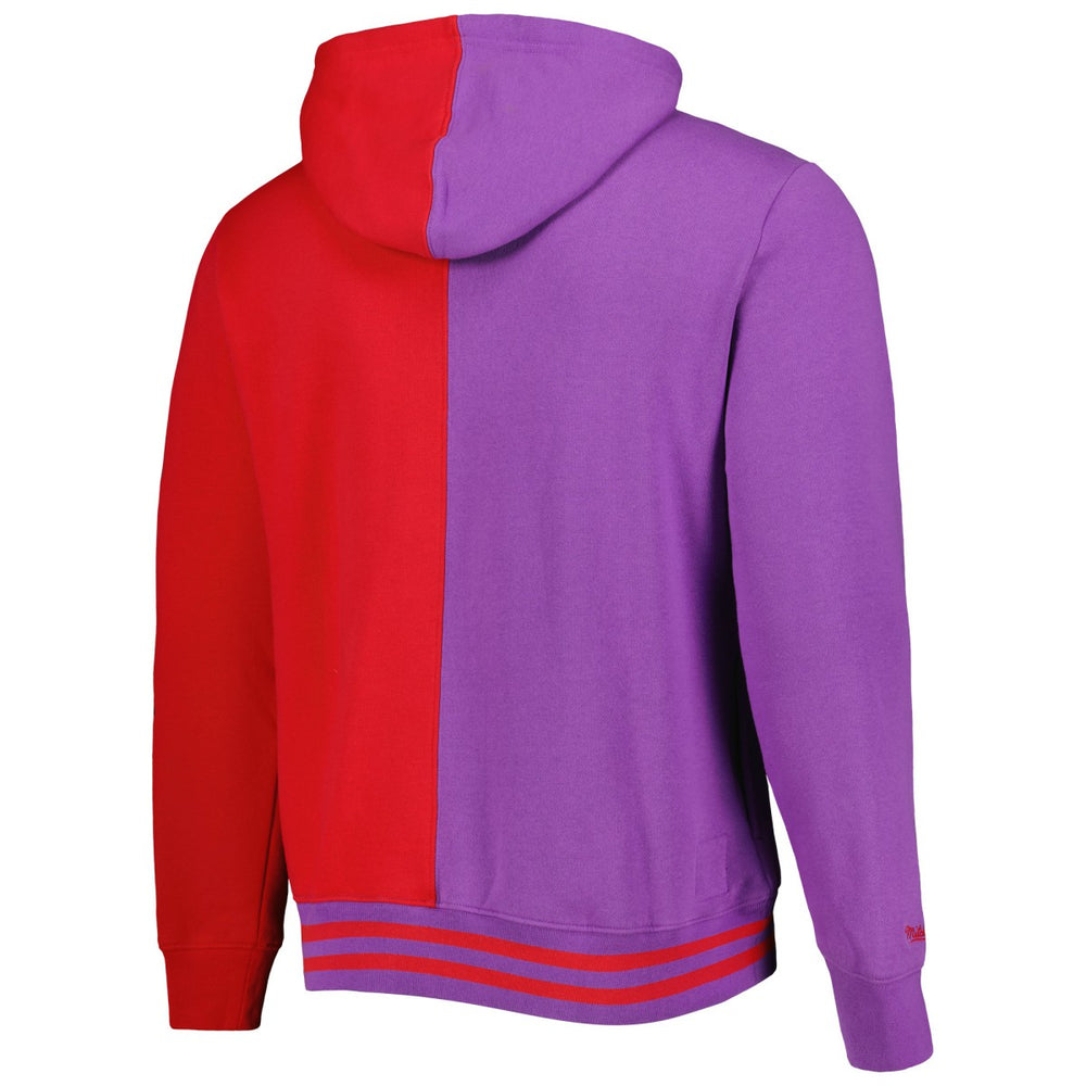 Purple/Red Toronto Raptors Hardwood Classics Split Pullover Hoodie | NBA