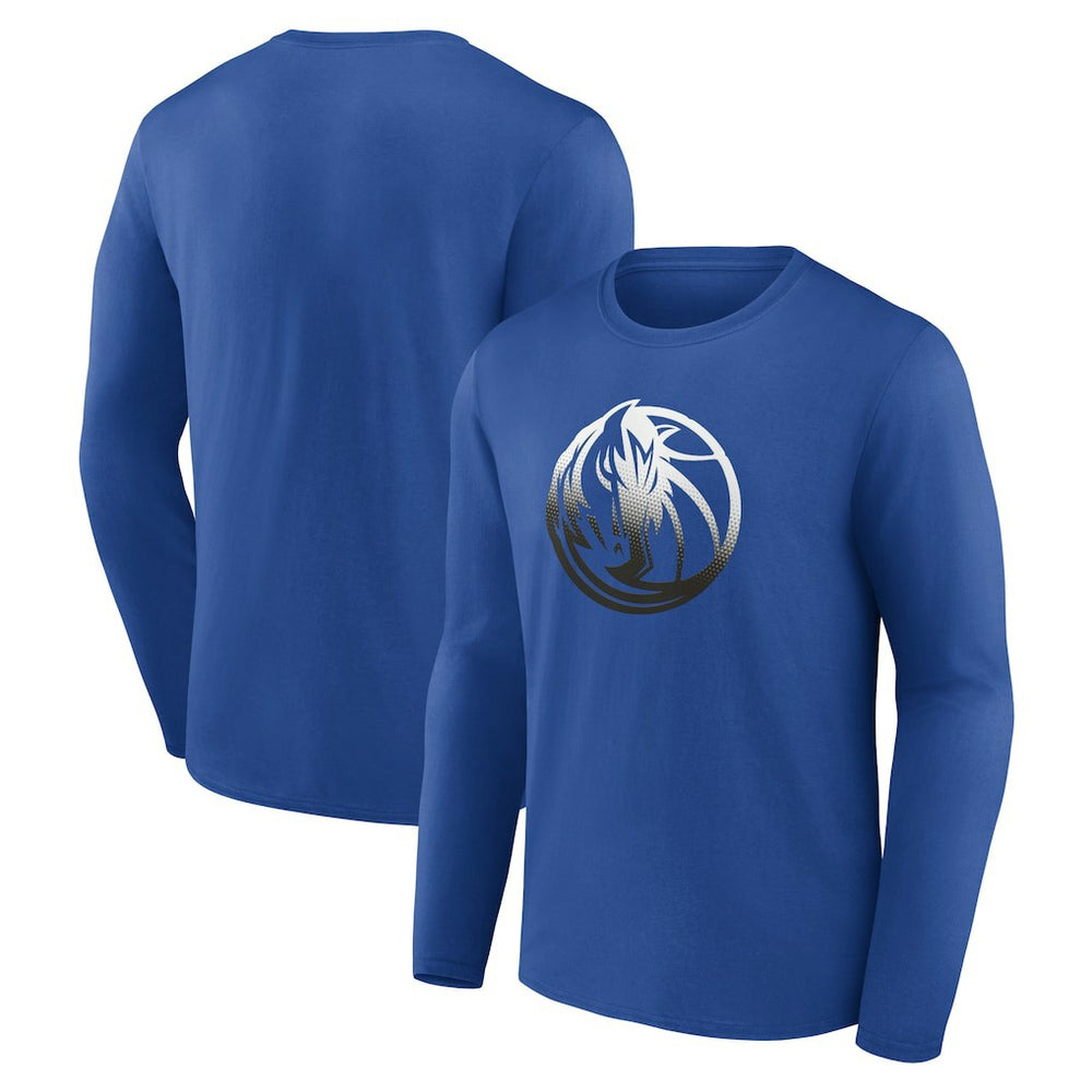 Blue Dallas Mavericks Gradient Logo Long Sleeve T-Shirt sale | NBA