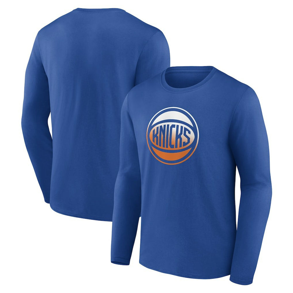 Blue New York Knicks Gradient Logo Long Sleeve T-Shirt | NBA