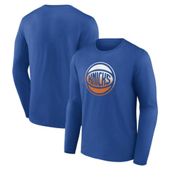 Blue New York Knicks Gradient Logo Long Sleeve T-Shirt | NBA