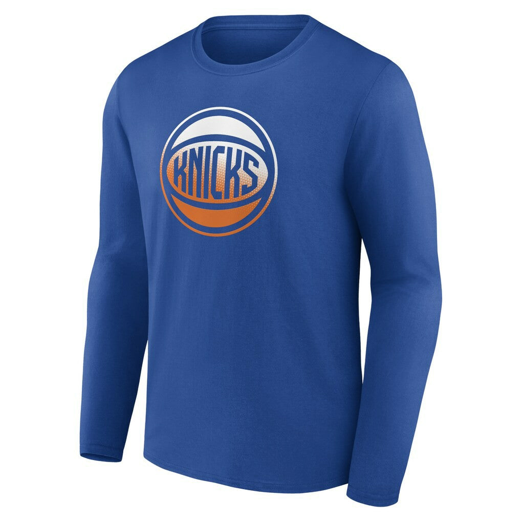 Blue New York Knicks Gradient Logo Long Sleeve T-Shirt | NBA