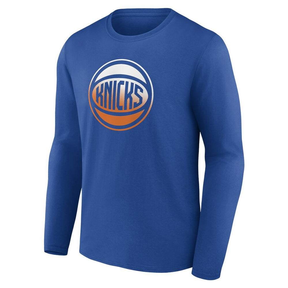 Blue New York Knicks Gradient Logo Long Sleeve T-Shirt | NBA