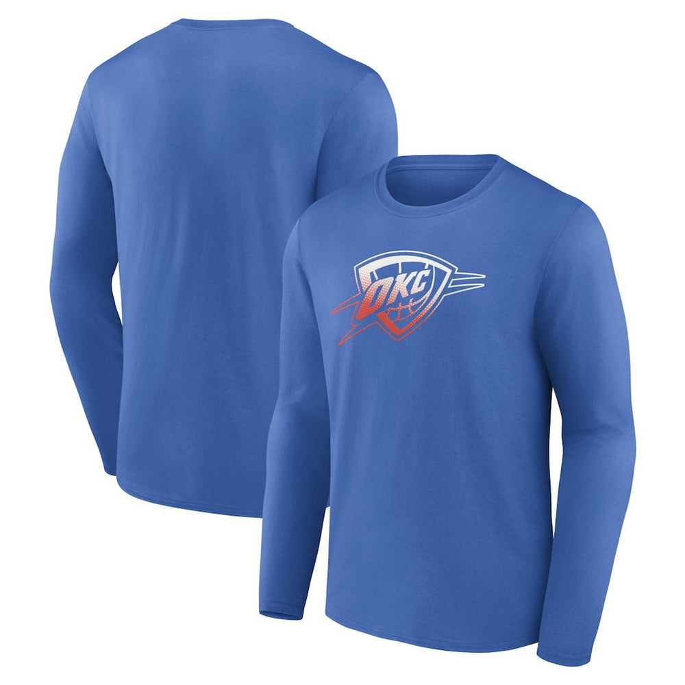 Blue Oklahoma City Thunder Gradient Logo Long Sleeve T-Shirt | NBA