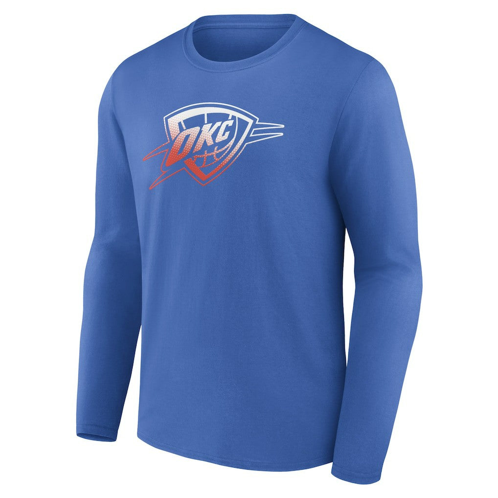 Blue Oklahoma City Thunder Gradient Logo Long Sleeve T-Shirt | NBA