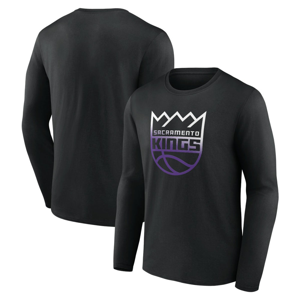 Black Sacramento Kings Gradient Logo Long Sleeve T-Shirt | NBA