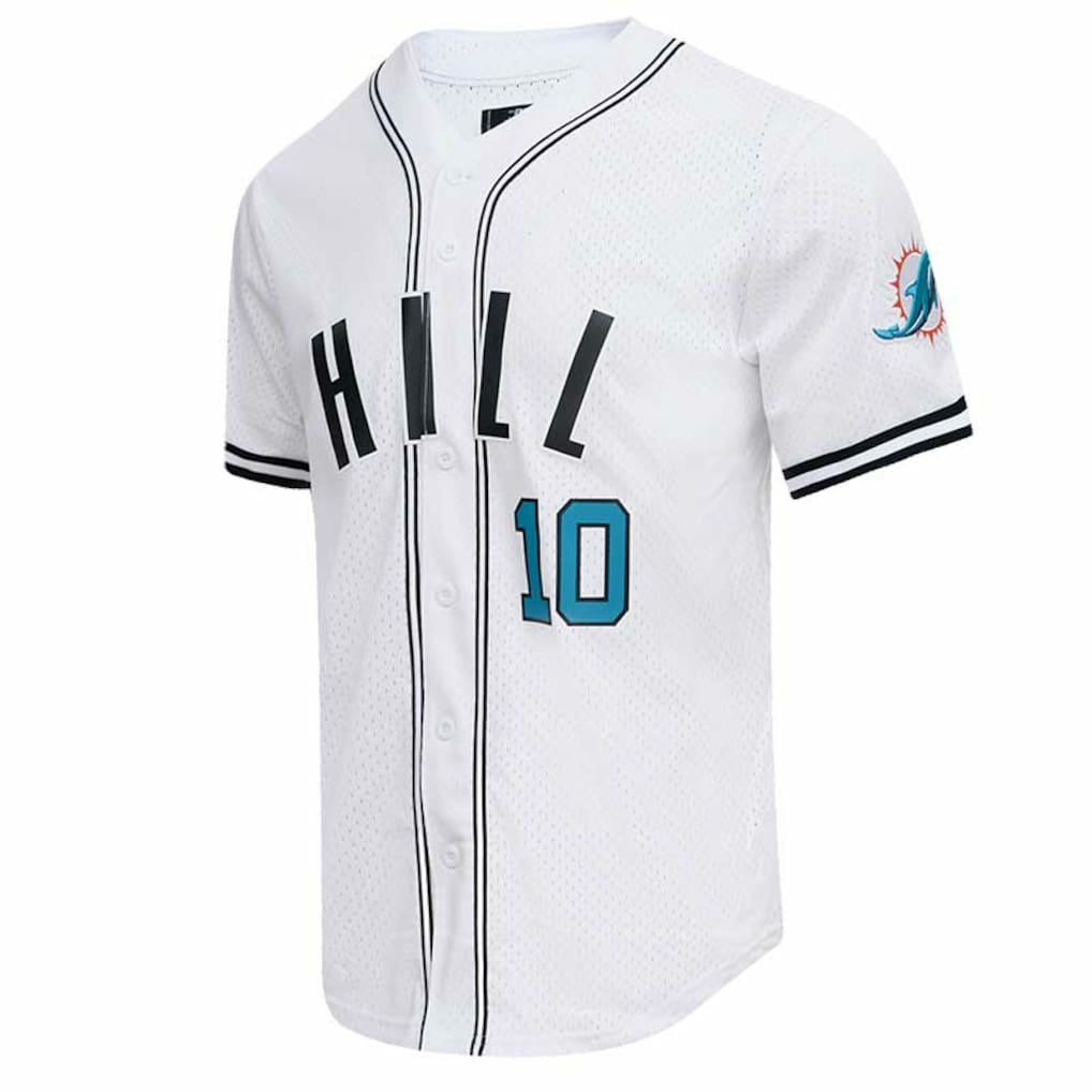 Miami Dolphins Tyreek Hill  Pro Standard Mesh Baseball Button-Up T-Shirt | NFL Near me