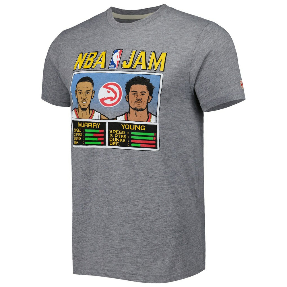 Gray Dejounte Murray & Trae Young Atlanta Hawks Homage NBA Jam Tri-Blend T-Shirt | NBA