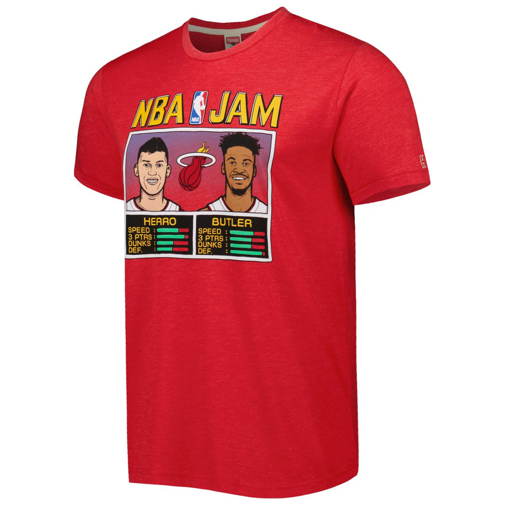 Red Tyler Herro & Jimmy Butler Miami Heat Homage NBA Jam Tri-Blend T-Shirt | NBA