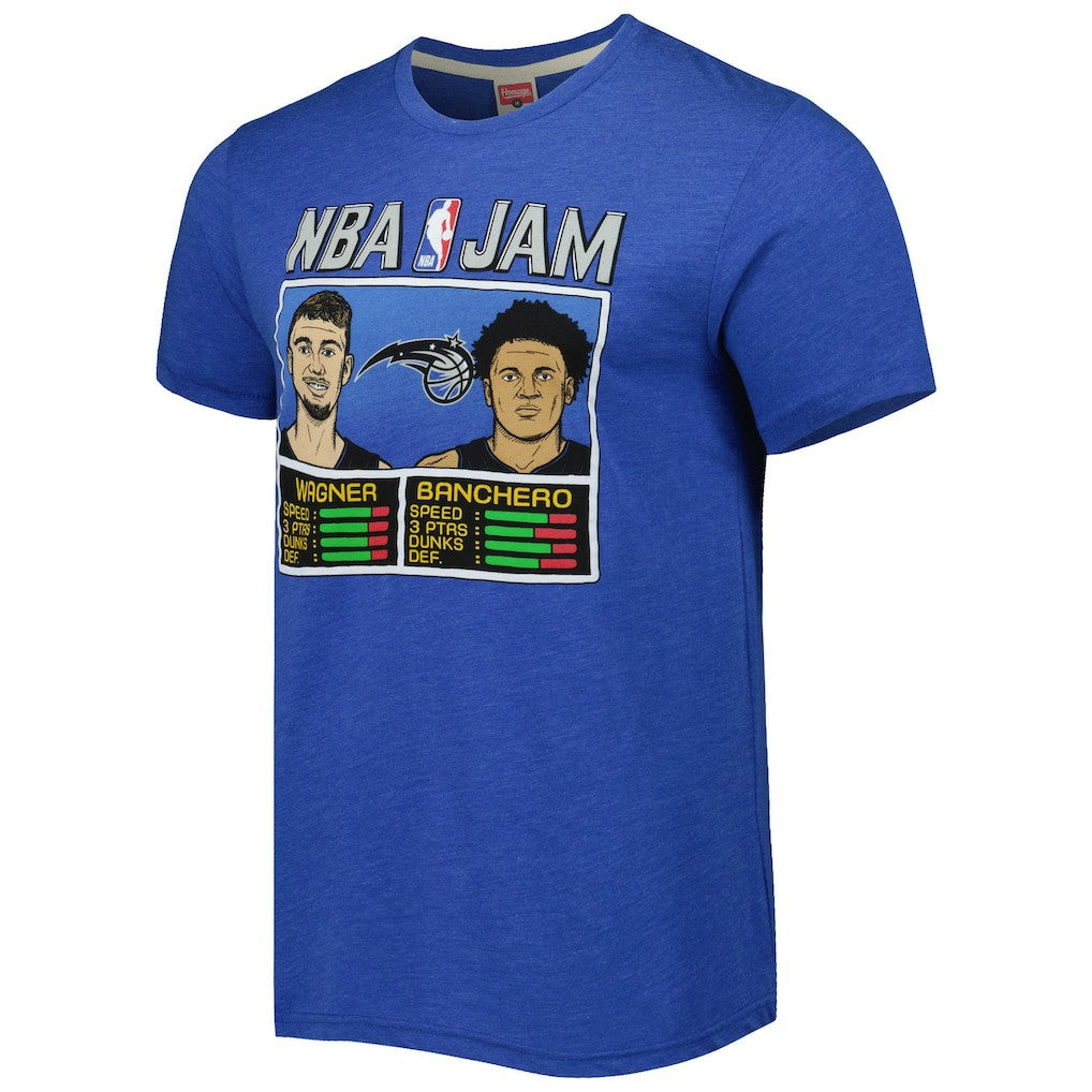 Blue Franz Wagner & Paolo Banchero Orlando Magic Homage NBA Jam Tri-Blend T-Shirt | NBA