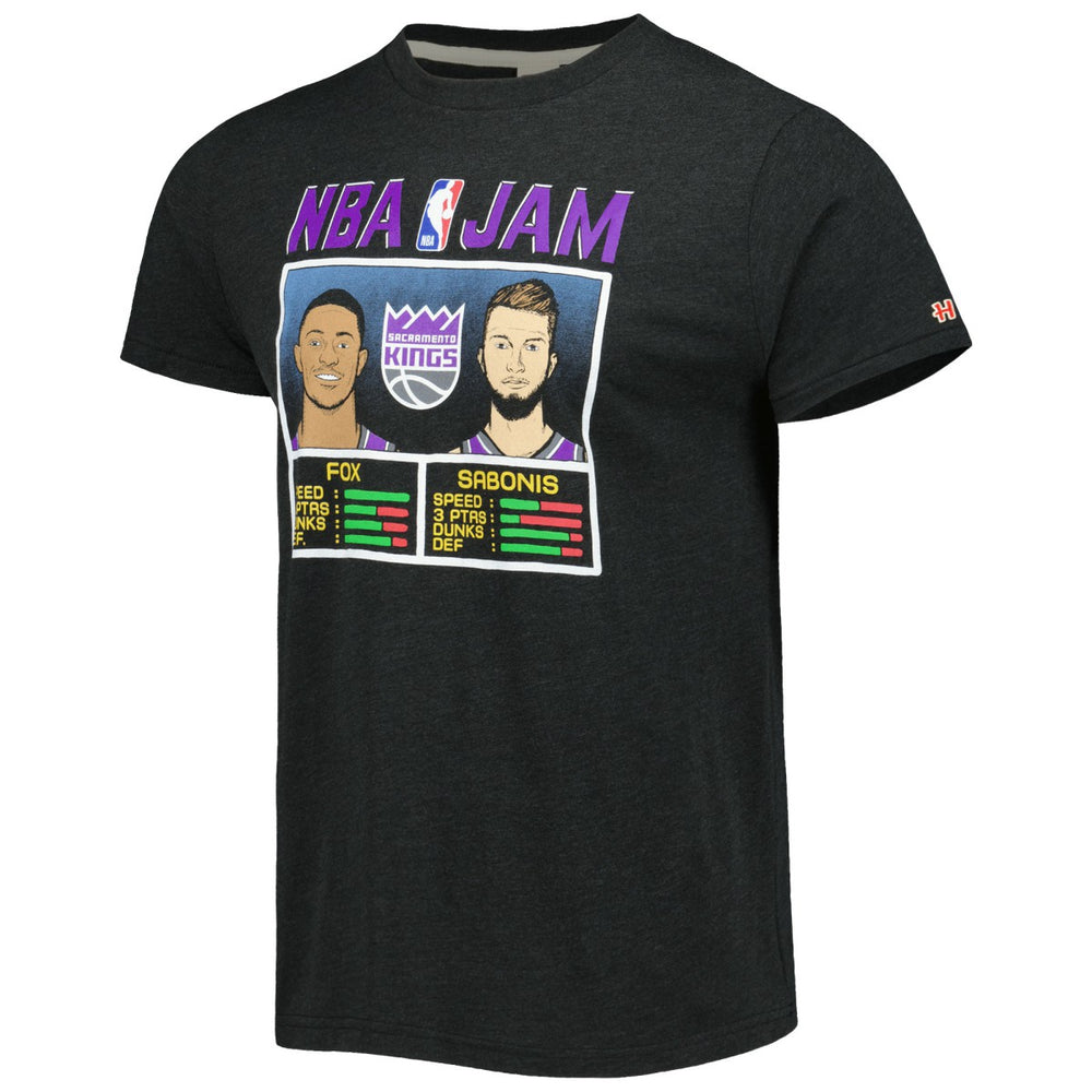 Charcoal De'Aaron Fox & Domantas Sabonis Sacramento Kings Homage NBA Jam Tri-Blend T-Shirt | NBA