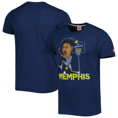 Navy Ja Morant Memphis Grizzlies Homage Caricature Tri-Blend T-Shirt | NBA