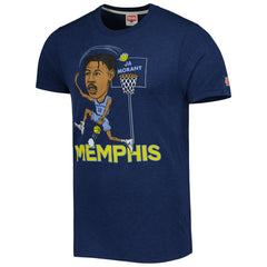 Navy Ja Morant Memphis Grizzlies Homage Caricature Tri-Blend T-Shirt | NBA