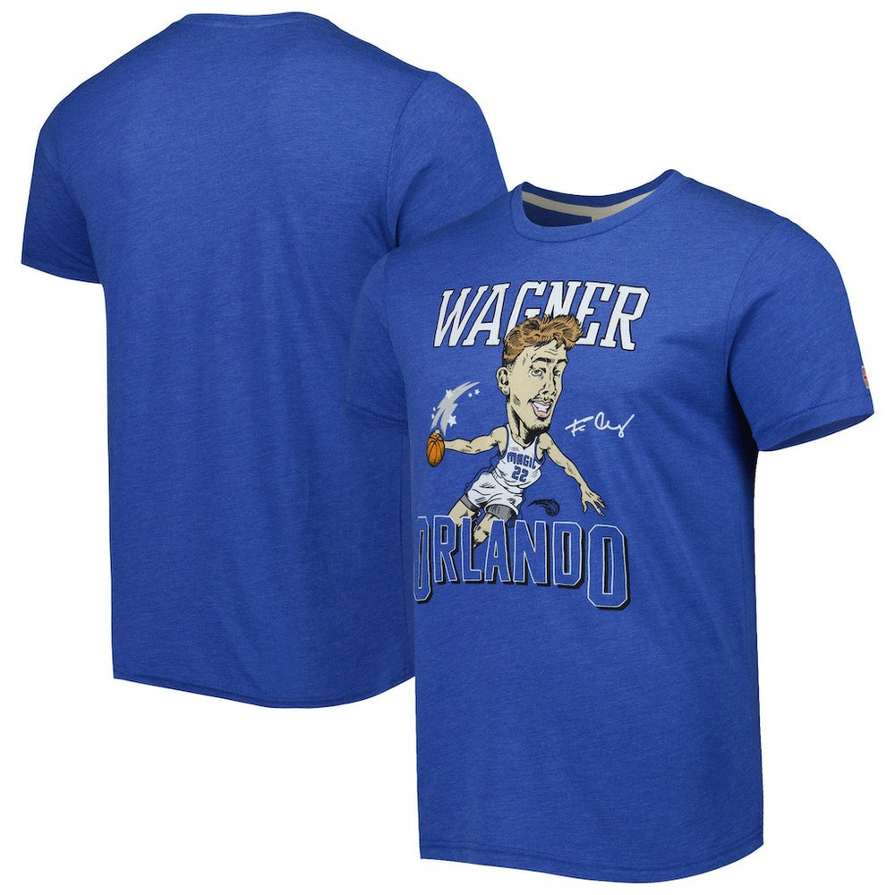 Blue Franz Wagner Orlando Magic Homage Caricature Tri-Blend T-Shirt | NBA
