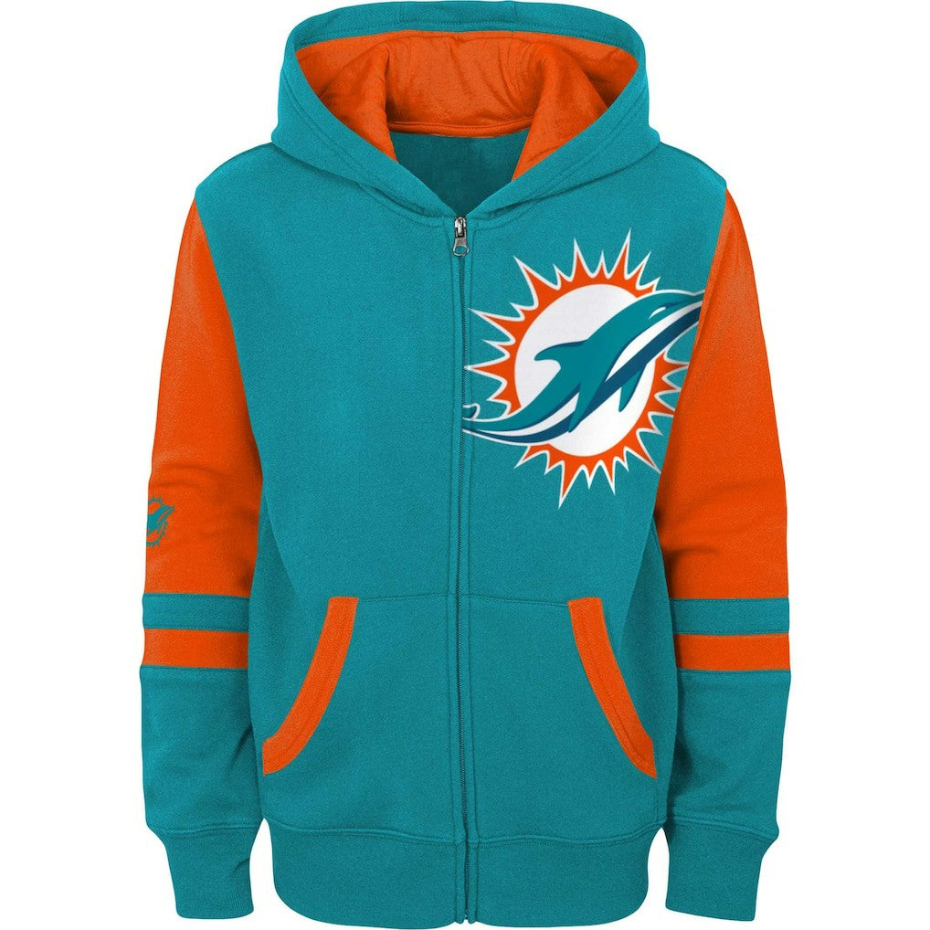 Miami Dolphins Youth Colorblock Full-Zip Hoodie | NFL Near me