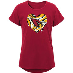 Arizona Cardinals Girls Youth Drip Heart Dolman T-Shirt | NFL On sale