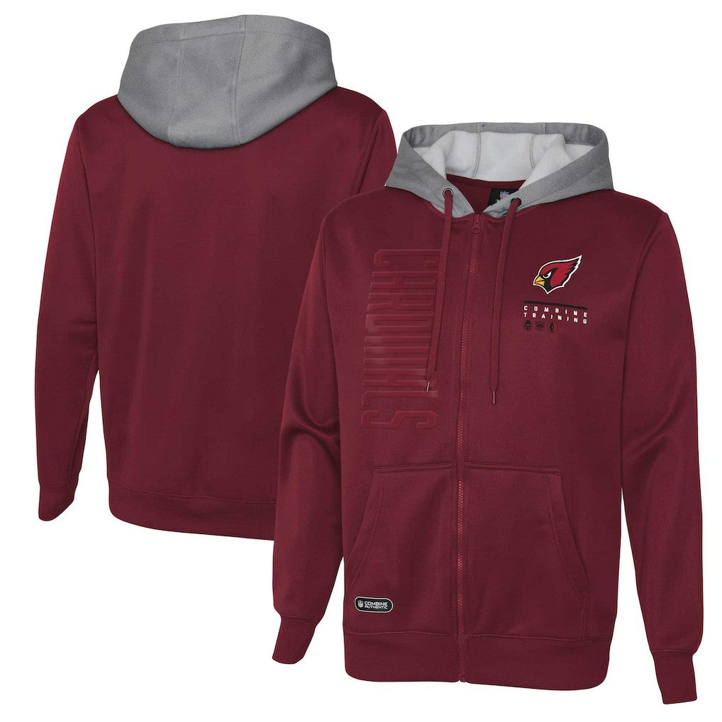 Arizona Cardinals Combine Authentic Field Play Full-Zip Hoodie Sweatshirt | NFL Sale