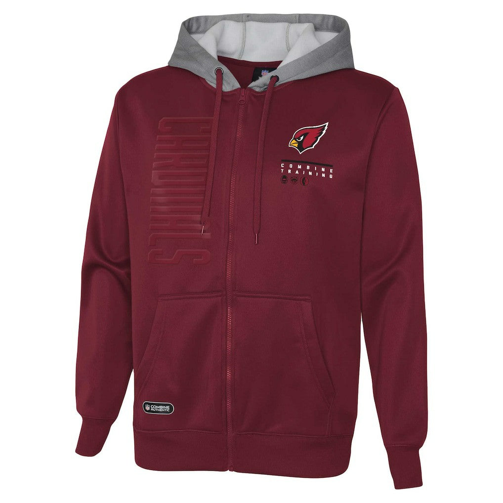 Arizona Cardinals Combine Authentic Field Play Full-Zip Hoodie Sweatshirt | NFL Sale
