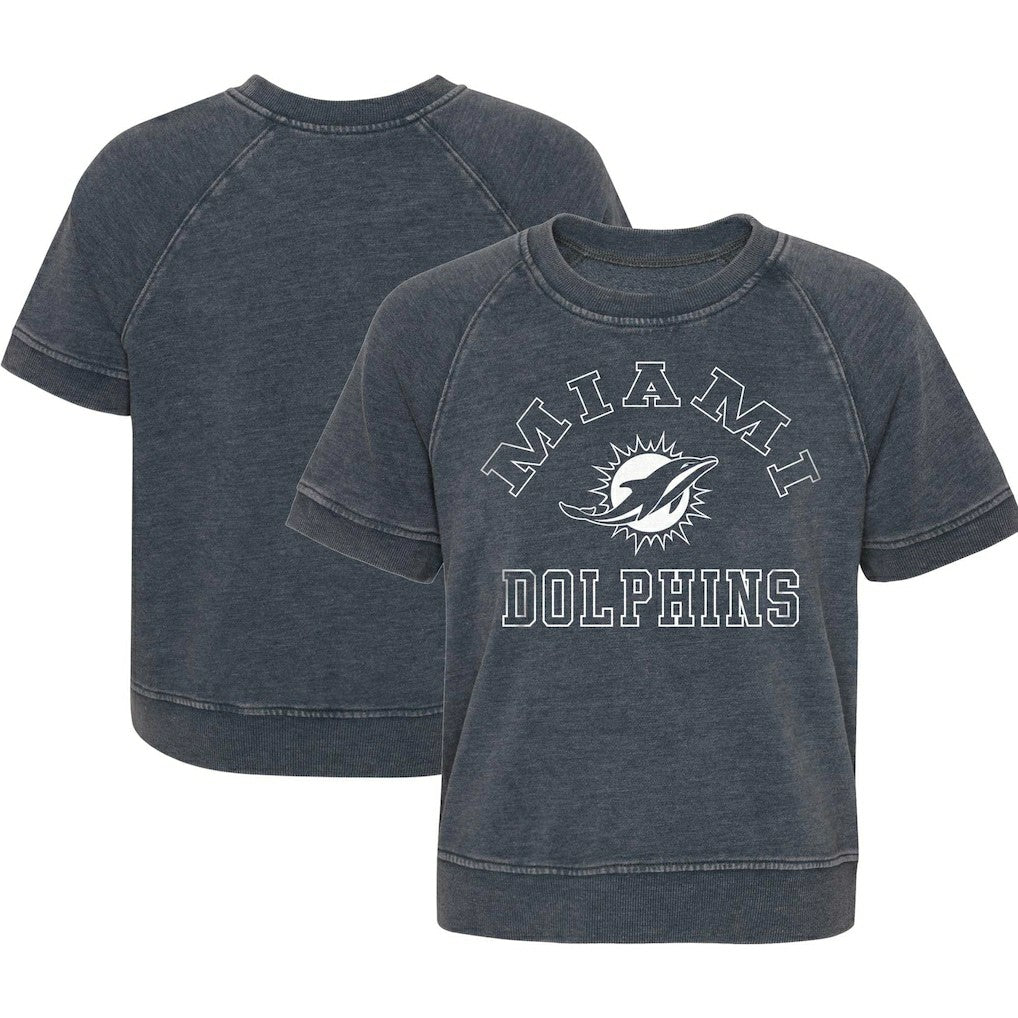 Miami Dolphins Girls Juniors Cheer Squad Raglan T-Shirt | NFL Sale